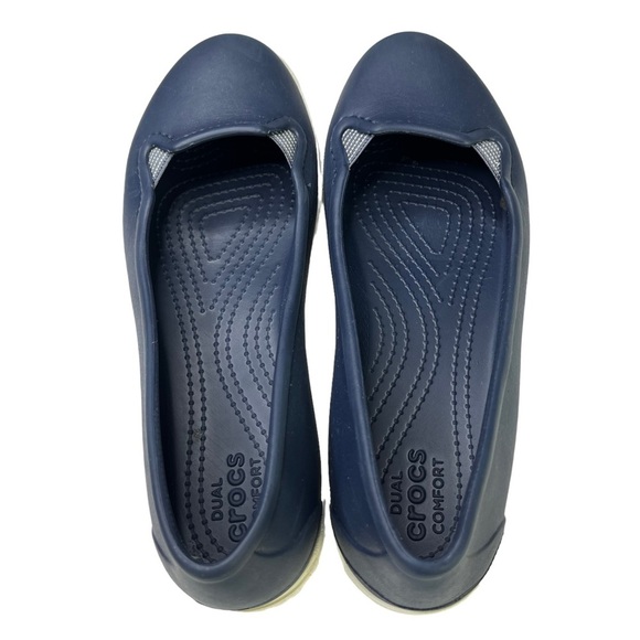 Crocs Citilane Dual Comfort Blue Elastic Slip On Flats Womens Size 9 - Picture 6 of 11
